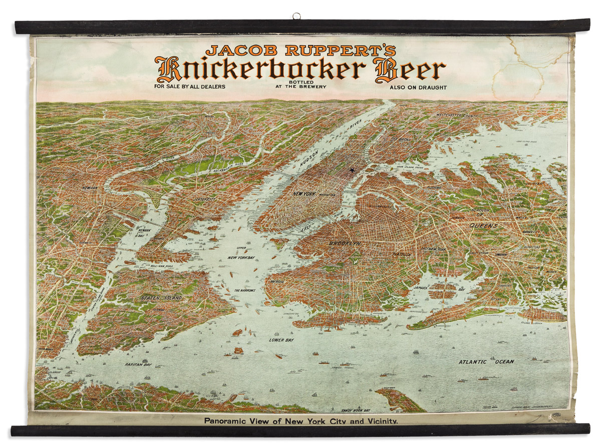 (NEW YORK CITY.) Jacob Ruppert. Panoramic View of New York City and Vicinity.